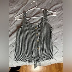 Black and white striped tank top